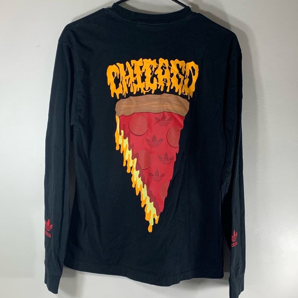 Adidas Chicago Deep Dish Pizza Long Sleeve Shirt Size SMALL Mens - Picture 4 of 9